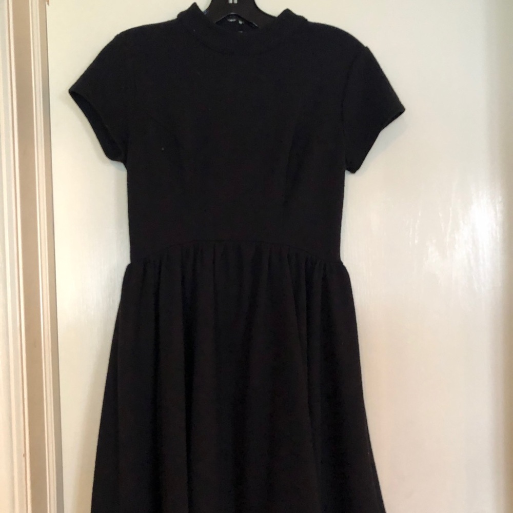 High-neck black dress